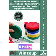 Kablodüzenleyici Organizatör Pratik Kablo Bağ Bant Rulo Yönetim Cırt Cırt Kablo Düzenleyici 5 Metre