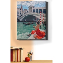 Webstyle Sayılarla Boyama Seti Kasnaklı Venedik'te Kırmızılı Kadın 40 X 50 Cm