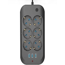 Ftr11 3xusb 6xsoket Termal Akım Korumalı 2 Metre Uzatma Kablolu A