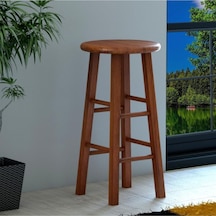 Yuvarlak Masif Bar Taburesi Ceviz Diğer