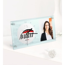 Kişiye Özel Avukat Temalı Masaüstü Cam Saat - 7