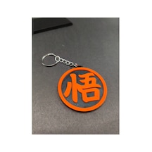 Anime Temalı Kanji Sembol Anahtarlık 3d Baskı Yuvarlak Tasarım Turuncu