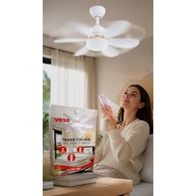 40w Uzaktan Kumandalı Tavan Vantilatörü Led Işıklı E27 Uyumlu Fan