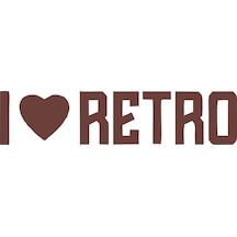 I Love Retro Araba Sticker 17x17 Cm Kahverengi
