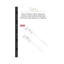 Özel Üretim Cihaz İşlevsel Telefon Nb-q190a 60w Gan Pd Hızlı Şarj Kablosu 1 Metre