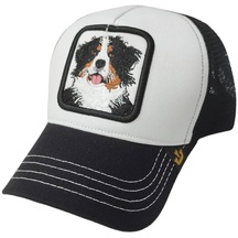 Köpek Dog Fiğürlü Unisex Fileli Arkası Ayarlanabilir Şapka Siyah Beyaz 001