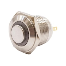 Motorobit 16H-G1-E 16Mm Çıkık Yaylı Işıklı Metal Buton - Beyaz