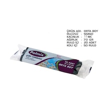Polmix Standart Orta Boy Çöp Torbası Siyah 50 x 20'li 55 x 60 CM