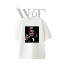 Thewert Jay Gatsby Tasarım Baskılı Ünisex Beyaz Oversize T-shirt