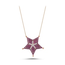 Yıldız Model Zirkon Taşlı Hayalet Kolye (498564578)