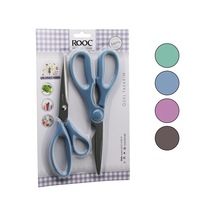 Rooc Mks-7 Çok Amaçlı Makas Seti 2'li - Terzi Ve Mutfak Makası, Renkli Plastik Saplı- 12'li Paket