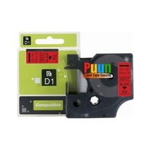 Dymo Labelmanager Serisi Elektronik Etiketleme Makinesi D1 45017 S0720570 12mm X 7 Mt. Uyumlu Kırmızı Etikete Siyah Yazı Şerit Etiket Kaseti