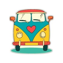 Bay Etiket Wwv11 Vintage Minibus Sticker