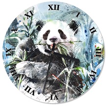 Keyfine Düşkün Sevimli Panda Şekilli Duvar Saati