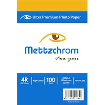 Mettzchrom 260gr 10x15cm Ultra Premium Parlak Fotoğraf Kağıdı 100