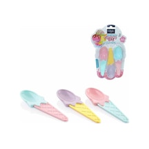 Karnaval Dondurma Kaşığı 3 Adet L716 Ahşap - Şeffaf