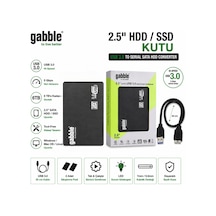 Gabble Usb 3.0 2.5 İnç Sata Hdd Ssd Hard Disk Kutusu 6tb Destek Vidasız Siyah