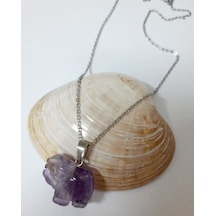 Soma Japon Ametist Kadın Fil Kolye Gümüş