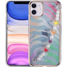 Goocamp Apple iPhone 12 Uyumlu Pilla Kılıf-pembe-yeşil Pembe-Yeşil