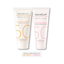 Maxeup Ton Eşitleyici Pembe Güneş Kremi + Leke Karşıtı Güneş Kremi SPF50+ 2 x 50 ML