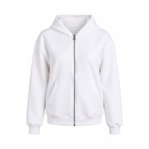 Trender Fermuarlı Ekru Kadın Sweatshirt 2850