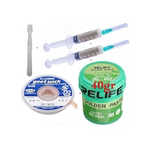 Relıfe Krem Lehim Pasta 183 C 40g Flux Lehim Toplama Cp-3015 Lehim Emme Teli 3,0 Mm Ve Metal Spatula Seti03