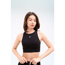 Normal People Nova - Spor Bra / Şeftali Dokulu Peach Skin Kumaş Siyah