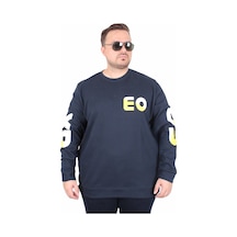 Moc Grande Mocgrande Büyük Beden Bisiklet Yaka Sweat Double Face Pike Eo 25703 Lacıvert Lacivert