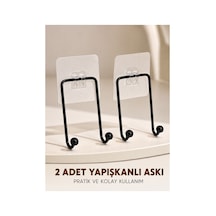 İkili Duvar Tipi Yapışkanlı Askılık Pratik Ev Düzenleme Askısı Çok Renkli Çok Renkli