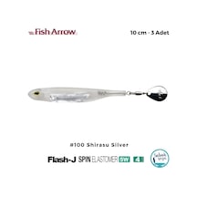 Fish Arrow Flash J Spin Elastomer Sw 10cm 4'' 100 Shirasu Silver Silikon Balık 3 Adet