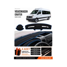 Volkswagen Crafter 2006-2014 Uyumlu Torpido Örtüsü, Torpido Kılıfı - Siyah-mavi - Mb020