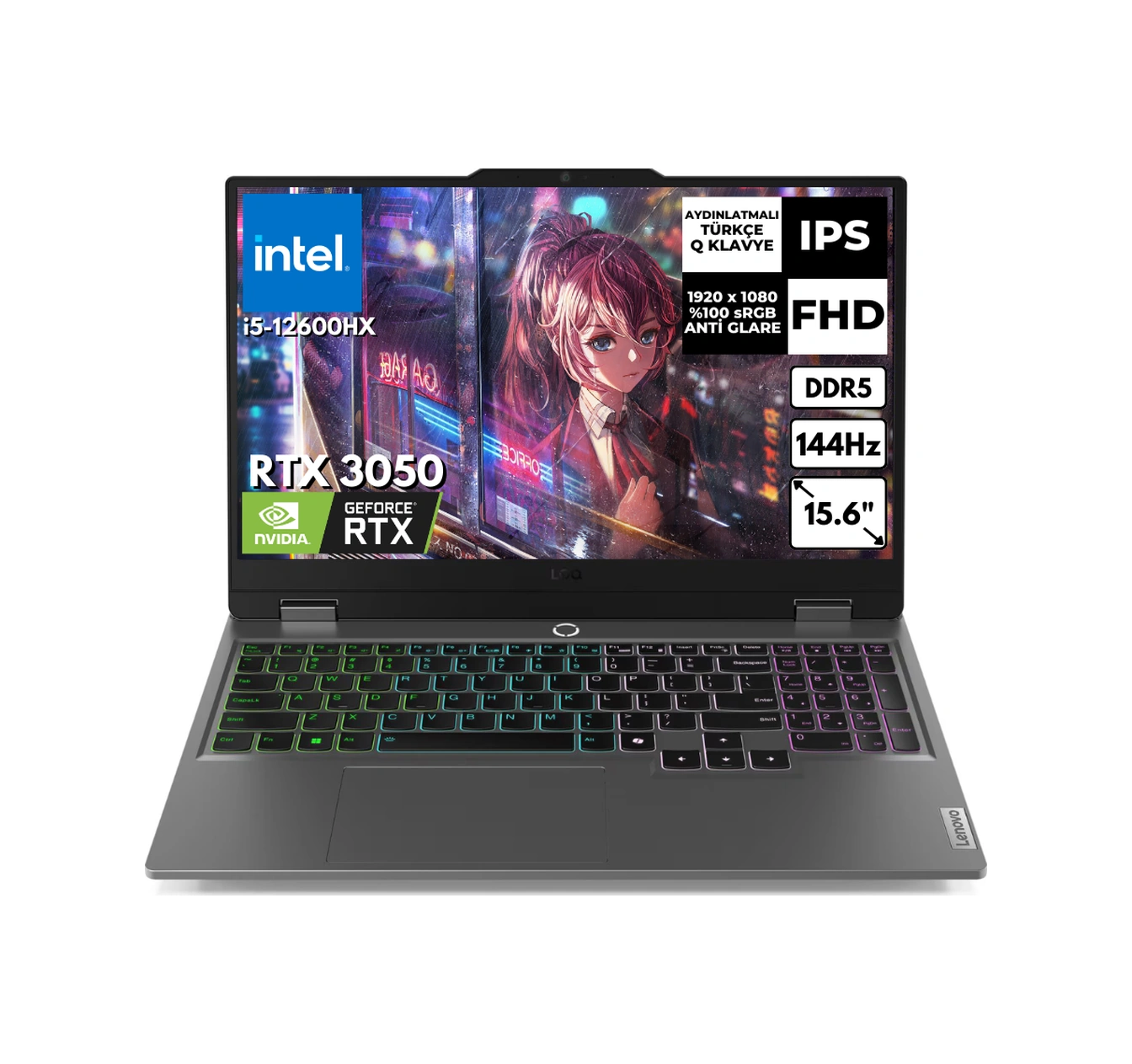 Lenovo Loq 15IAX9 83GS00P5TRAT45 i5-12600HX 40 GB 4 TB SSD RTX3050 15.6" W11H Dizüstü Bilgisayar