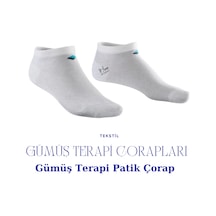 1senartbeauty Gümüş Terapi Patik Çorap / Unisex Beyaz