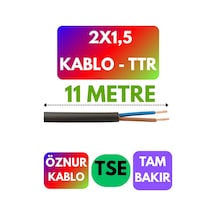 Öznur 2x1,5 Ttr Kablo Siyah Metre Seçenekli - 11 Metre