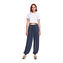 Ersefa Kadın Modal Polyester Karışımlı Geniş Paça Pantolon Antrasit Fonk