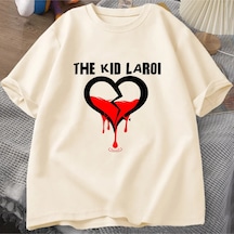 Flood Of Style Çocuk Laroi T Shirt Pamuk Kısa Kollu O Boyun Tshirt Erkekler Streetwear Boy T-shirt Erkek Kıs Haki