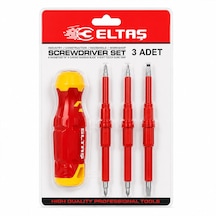 3pcs - Çift Taraflı Uç 3mm-5mm-6mm Ergonomik Sap Elektrikli Tornavida Seti Lrd-144 5332
