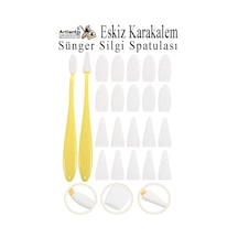 Sünger Silgi Spatulası 1 Paket Eskiz Karakalem Karıştırıcı Sünger Silici Spatula Eskiz Sileceği