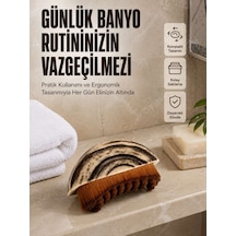 Fırçası Vücut Temizleme Fırçası Ahşap Desenli Yumuşak Kıllı Banyo Fırçası