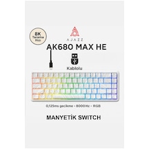 Ak680 Max Rapid Trigger Manyetik Switch Mekanik Kablolu Klavye Rgb 0.125 Ms Ultra Düşük Gecikme