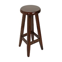 Yuvarlak Ceviz Tabure 80 Cm