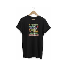 Wear Vexel 24 Kasım Öğretmenler Günü Hediye Temalı Oversize Bisiklet Yaka T-shirt - Siyah Siyah
