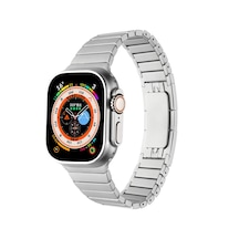 Watch Ultra 49mm Kordon Uyumlu Krd-35 Metal Strap Kayış Tgco- Gri