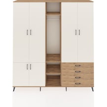 Hyperion Dolap 14 Raflı 4 Çekmeceli Tek Askılı 220x44x243 Çam-aytaşı/çam Aytası/atlas Çam