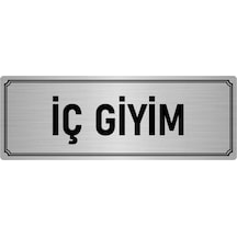 Metal Yönlendirme Levhası, Departman Kapı İsimliği İç Giyim 7x20 cm Gümüş Renk