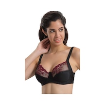 Bordo Siyah Mı Emay 136 C Balenli Toparlayıcı Dantelli Sütyen Bordo Siyah Bordo - Siyah