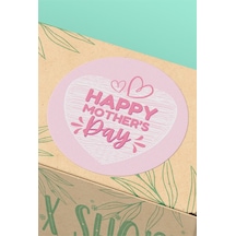 Happy Mother's Day Kalp Etiket 3x3cm St2394 Çok Renkli