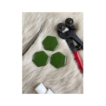 Koyu Yeşil Altıgen Sanatsal Mozaik 48x48mm 100gr