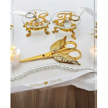 Lucevia Gold Cam Yüzük Yükselticisi Ve Söz Makası Seti Bronz Bronz