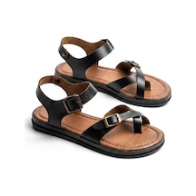 Giamgia Store Kadın Siyah Parmak Arası Düz Sandalet-2407